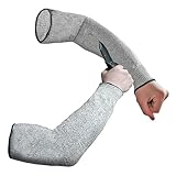 Ghopy 2PCS Arm Protection Sleeves, Level 5 Cut Resistant Protective Work Sleeve Anti Cut Guard Bracers, Forearm, Wrist Arm Protector for Garden Kitchen Farm Work (35CM/NO Thumb Hole)