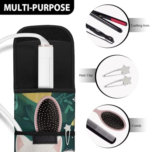 Funda para rizador y plancha de pelo Lovely Cat para mujeres y niñas, estuche de viaje impermeable acolchado para organización y almacenamiento diario y al aire libre miniatura 5