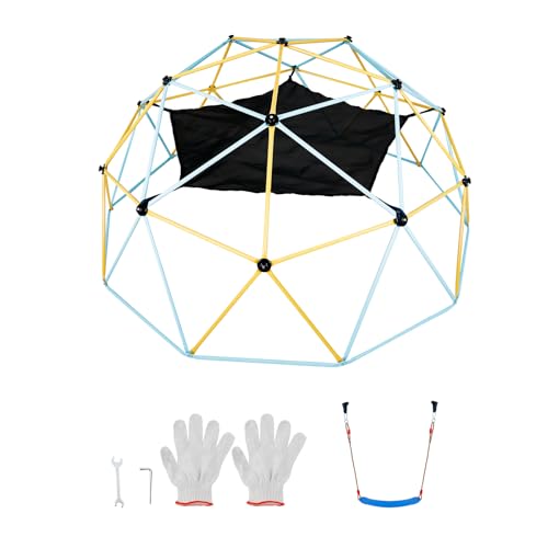 Happybuy Climbing Dome for Kids, 10FT, with Hammock & Swing, 750LBS Capacity, Easy Assembly