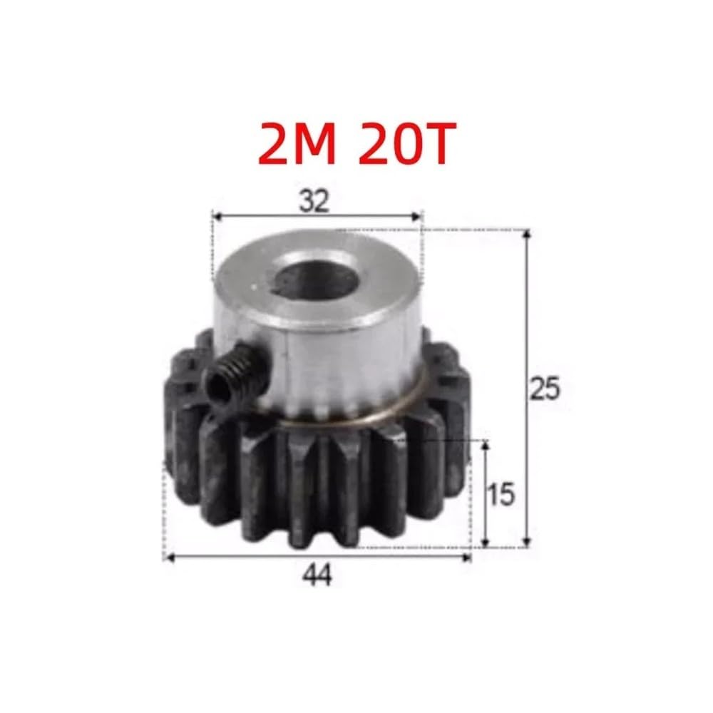 1pc pignon de crémaillère à engrenage droit 2M 20 dents 2Mod alésage 8/10/12/14/15/16/17/18mm droites positif(10mm keyway 4mm,4pcs 2M 20 Teeth)