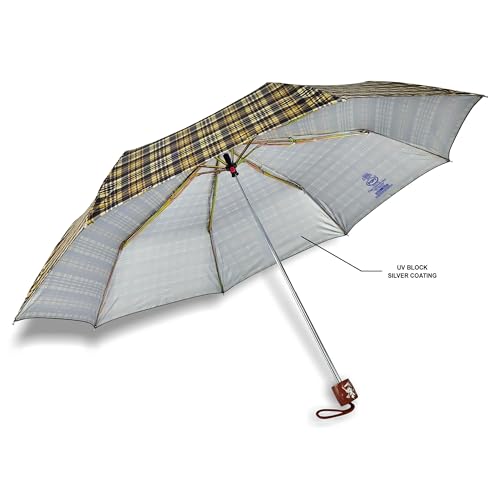 Image of 3Fold Cherry Check Print | 1m wide coverage | U.V. Block Silver Coating | WPWR coating - QuickDry | 27cm (closed length) | Collection3