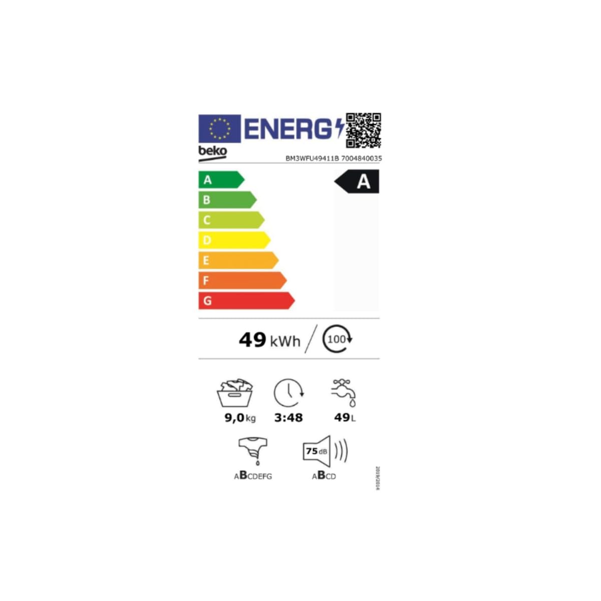 BEKO Lave-linge frontal BM3WFU49411B