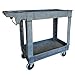 Lauco Heavy Duty Polypropylene Utility Cart - ï»¿16 in x 33 in - Industrial Cart with Full Swivel Wheels Safely Holds up to 550 lbs - Multipurpose 2 Tier Service Cart for Warehouse, Garage, Cleaning