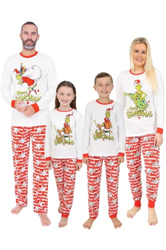 The Grinch Grinchmas Pyjama für Weihnachten mit passender Familie weiß 10 - 11 Jahre