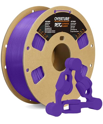 OVERTURE PETG Filament 1.75mm, 3D Printer Filament, 1kg Filament (2.2lbs),...