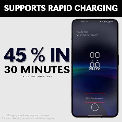 Image of Prifakt 33W USB C Adapter For CMF Phone 1 /Nothing Phone 2 /2A /2A Plus /Phone 1 /Nothing Phone 3A /3A Pro /Samsung M05 /M35 /M15 /F15 /M14, 33Watt Fast Charge Adapter For Other Type C Devices, White
