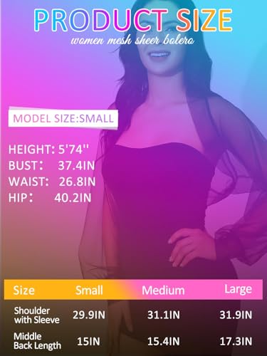 GORAIS Wedding Tulle Bolero Shrug Evening Jacket Long Sleeve Bridal Party Mesh Cardigan for Women and Bride Dresses3