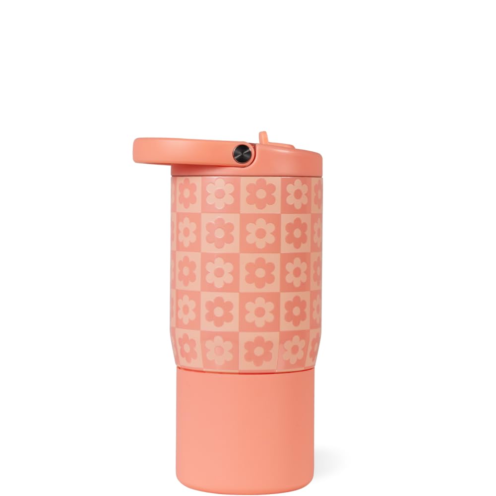 Sport 14 oz For Kids 4+ Water Bottle with Straw, Daisy Checkers