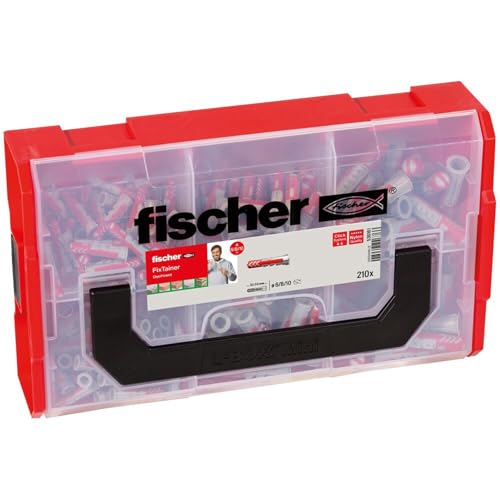 Chevilles Duopower Fischer Fixtainer 210 pièces en boîte de tri pour fixation