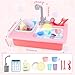 Imagen de deAO Fregadero Electrónico de Cocina Conjunto de Juguete para Lavar Platos Accesorio de Cocinita Infantil Juegos de Imitación para Niños y Niñas