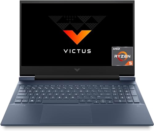 HP Victus by HP 16-e0097ns, Ordenador portátil de 16.1' Full HD (AMD Ryzen 5 5600H, 8GB RAM, 512 GB SSD, 144 Hz, NVIDIA GeForce RTX 3050 Ti, Sin Sistema Operativo) Azul Intenso, Teclado QWERTY Español