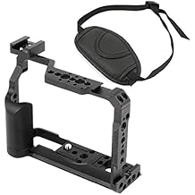 Aluminum Camera Cage, Camera Cage with Hand Strap, Protective Case Cold Shoe Mount Rig Stabilizer with Hand Strap Compatible with Fujifilm XT20 XT30 with Hand Strap