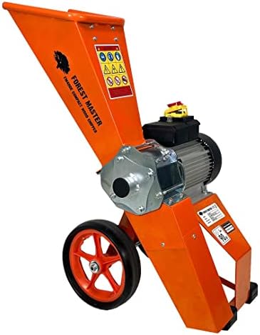 Forest Master FM4DDE-MUL Electric 4HP Garden Shredder, Wood Chipper & Mulcher โ Chips Branches up to 50mm โ Compact, Lightweight Design โ Adjustable Chute โ UK Engineered