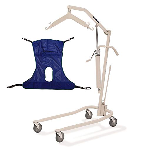 Invacare Painted Hydraulic Lift with Full Body R115 Mesh Sling | 450 lbs. weight capacity | 9805P model