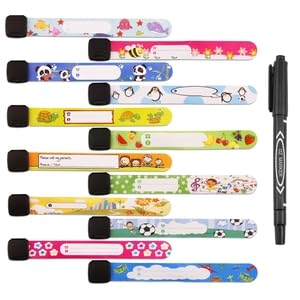 12 Pièces Bracelet Identification De Sécurité, Bracelet Identification Enfant, Bracelet De Secours SOS Pour Enfant Anti Perdu Réutilisable Étanche, Convient aux Activités De Plein Air Des Enfants