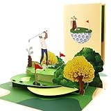 DORAFIORA® 3D Pop-Up Karte Golfer – Glückwunschkarte für Kollegen & Golfspieler | Geburtstag, Turniersieg, Hole-in-One, Geschenkidee | Geburtstagskarte inkl. Umschlag