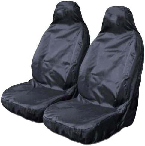 Carseatcover-UK BLKWPSPFP920 Heavy Duty Black Waterproof Car Seat Covers /Protectors - 2 x Fronts