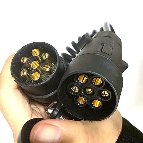 JVJ Anhänger 7 auf 7 Polig Verlängerung Kabel Spiralkabel Anhängerkabel Adapter 2.0 Meter Spiralkabel Auto Anhänger… – Bild 4