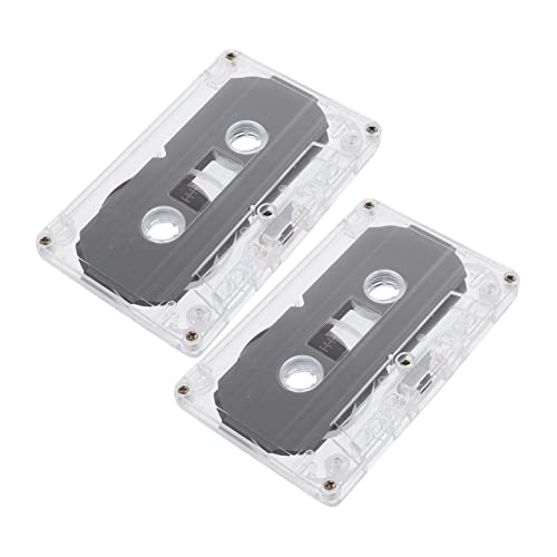 SHINEOFI Lot De 2 Cassettes Audio Vierges De 30 Minutes, Design Vintage Faible Bruit, Utilisation Quotidienne Et Enregistrement Musical, Compatible Équipements Analogiques, Couleur Transparente