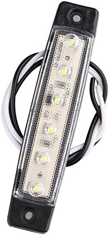 Futheda 10pcs 12V Side Marker Lights 6SMD LED Lamps Front Rear Side Light Position Indicators for Trailer Truck Caravan Camper Van Lorry Bus Boat Tractor Motor White