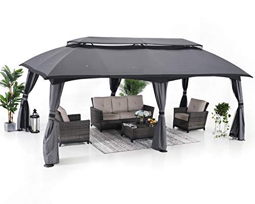 ABCCANOPY Double Roof Outdoor Gazebo with Netting #TOP22