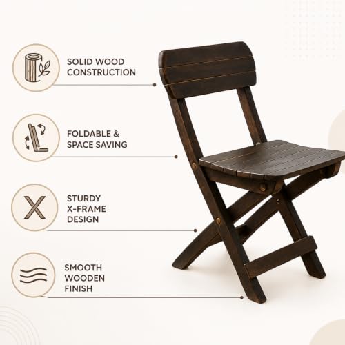 Image of Living Room, Kids Folding Chair Wood. It is Solid and Durable Product and can Be Used for Multiple Purposes (Brown)