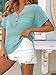 ONLYSHE Women's Short Sleeve Sweaters Summer Fashion Trendy Crochet Knitted Tops Vacation Clothes Cruise Outfits Blue S