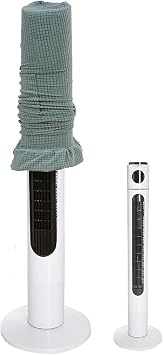 Tower Fan Dust Cover Water-repellent Stretch Spandex Dustproof Guard Standing Floor Tower Fan Pedestal Dust Covers for Household Office Fans, with Pocket Green