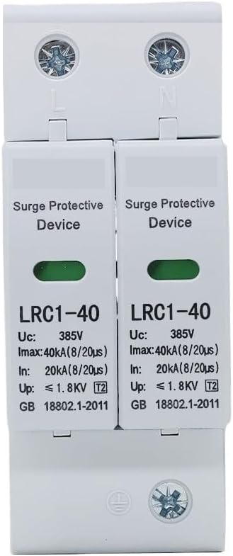AC 385V Surge Protector 2P 20KA 40KA 60KA Household Lightning Protector Single-Phase Module Arrester Device(10-20KA)