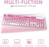 Funda protectora de acrílico transparente Attack Shark KC04 (17.4 * 6.5 * 1.89 pulgadas) antipolvo, impermeable y antigolpes para teclado mecánico gamer estándar de 104 teclas, rosa 6