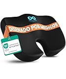 Everlasting Comfort Cojín de Asiento de Espuma Viscoelástica para Oficina y Coche – Cojín Ergonómico para Coxis, Alivio de Ciática y Dolor Lumbar, Mejora la Postura y el Confort Diario (Negro, Grande)