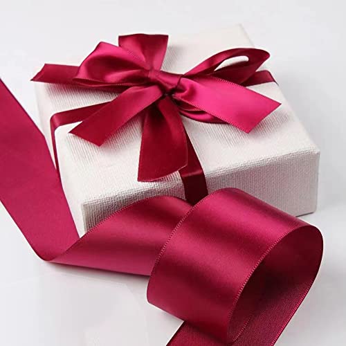 IHKFILAN Satin Ribbon in Wine (38 mm x 22.86 m) Matt Shiny Gift Ribbon for Decorating & Crafts, Weddings, Christenings - Image 4