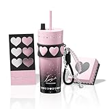 Sidagar 24 oz Stainless Steel Tumbler with Lid and Straw, Insulated Coffee Mug, Leak Proof, Portable Iced Travel Water Bottle, Reusable Thermal Coffee Cup Gift for Women, Pink