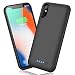 QTshine Battery Case for iPhone X/XS/10, Newest [6500mAh] Protective Portable Charging Case Rechargeable Extended Battery Pack for Apple iPhone X/XS/10(5.8') Backup Power Bank Cover - Black