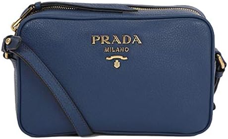 Prada Royal Blue Vitello Phenix Leather Shoulder Camera Bag 1BH103