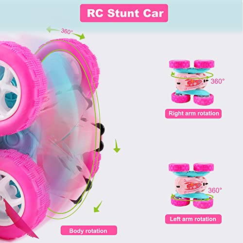 Free To Fly Remote Control Car Stunt Cars: Rc Car Girl Double Sided 360°Flip Rotating 4Wd Race Car Outdoor Indoor Car Toy For 6 7 8 9 10 11 12 Year Old Girls Boys Birthday Gift For Kids Ages 6+ #TOP7