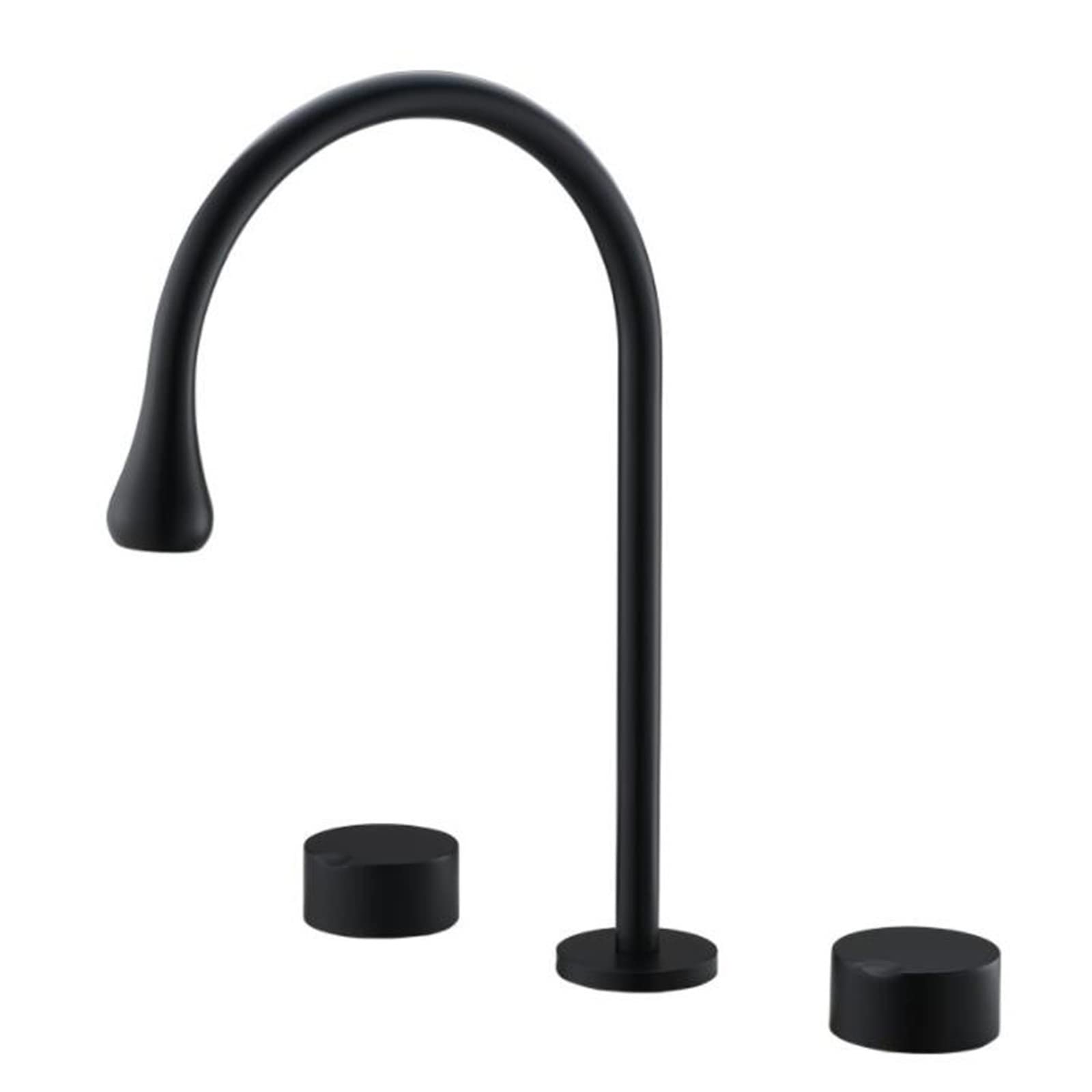 Robinets de lavabo de salle de bain 3 trous noir eau chaude et froide