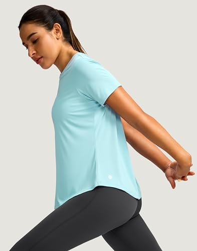 Image of Women's Short Sleeve Workout Shirts UPF 50+ Sun Protection T-Shirts Quick Dry Breathable Gym Running Hiking Tops for Women