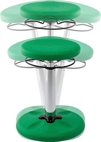 Image of Kore Kids Adjustable Wobble Stool, Ages 8-14, 16.5-24in Tall, Green | Flexible seating for classroom and home boosts focus, improves posture and channels energy; anti-tip base; Made in USA