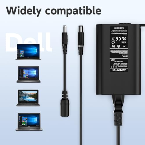 65W Laptop Charger for Dell inspiron 13 14 15 17 3000 5000 7000 Series Laptops Round Power Connector AC Adapter(7.4mm and 4.5mm)