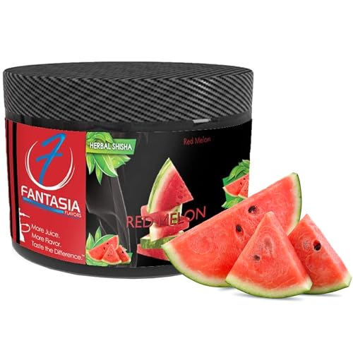 Fantasia Hookah, Nicotine-Free Shisha Flavor, 250g Can, Tobacco & Nicotine Free, Red Melon (Sweet Watermelon)