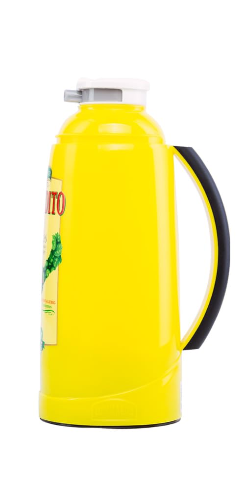 Playadito Thermo 1 l – podwójne ścianki, szklany pojemnik wewnętrzny, powłoka zewnętrzna z tworzywa sztucznego, utrzymuje ciepło wody przez 12 godzin, idealny w podróży i do biura