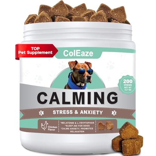 ColEaze Calming Chews for Dogs Puppy Dog Calming Chews, Help Manage Stress and Promote Relaxation Sleep Aid Calm Dog from Noise, Thunder, Barking, Separation, Small Medium Large & All Breeds