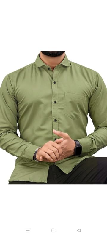 Image of Mens Solid Slim Fit Shirt | Formal Shirts | Men Office Wear | Formal Shirts for Men Office Wear Branded 102-Plain Shirt