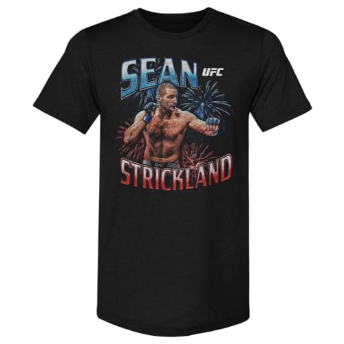 500 LEVEL Sean Strickland UFC Men's Premium T-Shirt - Sean Strickland Fireworks WHT (Tri Black, Large)