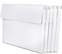 Vista 1 de VANRA - Archivador extensible de polietileno, tamaño A4, con botón, Blanco