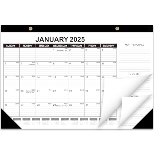 GuassLee Desk Calendar 2025-18 Months Calendar 17" × 11.5" Desk Calendar from January. 2025 to June. 2026 with Julian Date, Monthly Goals, To-do List, Notes for Home School Office