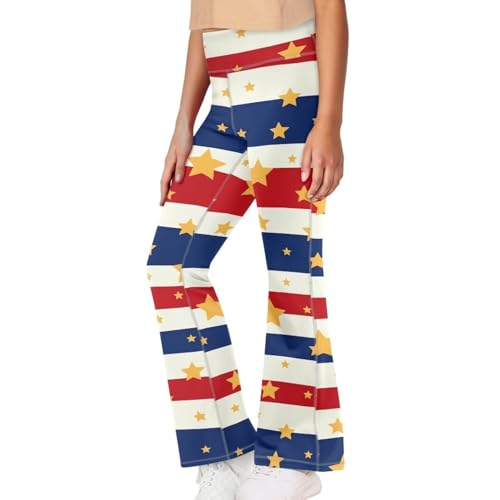 Image of Girls Flare Leggings 5-14T Cute Bell Bottoms for Girl Yoga Pants for Gym