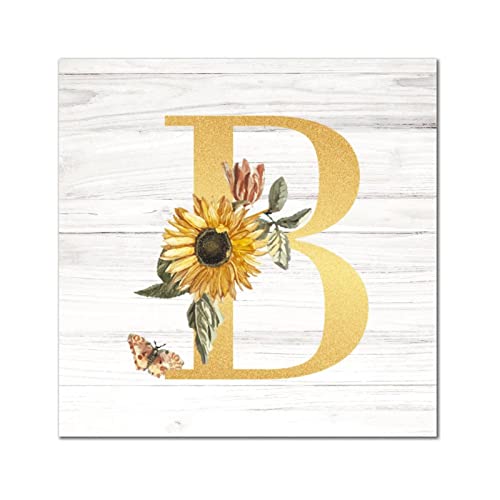 Lettre B monogramme bois doré de 40 cm : une décoration murale raffinée et lumineuse