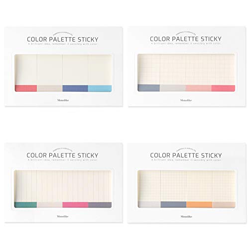 モノライク カラーパレットステッキーインデックス Color palette Sticky Index 400 A セット 4p - デザイン1個あたり30シート、粘着メモ